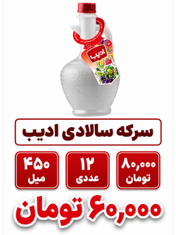 سرکه سالاد سفید 450 میل ادیب