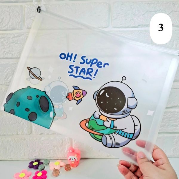 کاور پوشه ای A4 زیپ دار طرح فضانورد