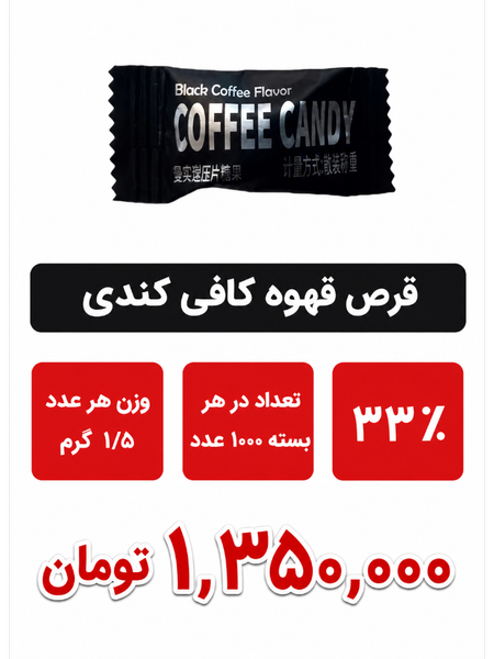 قرص قهوه کافی کندی با طعم بلک کافی - 1000 گرم