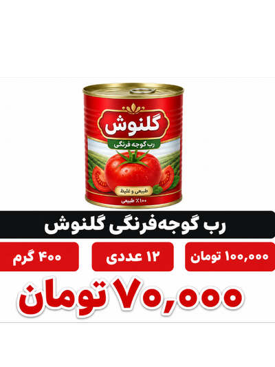 کنسرو رب گوجه 400 گرم 12 عددی
