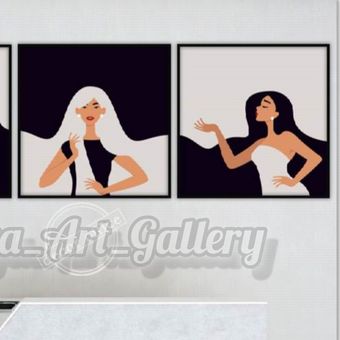 تابلو دکوراتیو سه تیکه دختران آفتاب