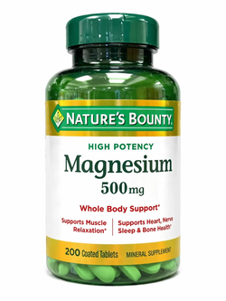 قرص منیزیم نیچرز بونتی 500 میلی‌گرم 200 عددی کمک به عملکرد طبیعی عضلات و اعصاب Nature’s Bounty Magnesium