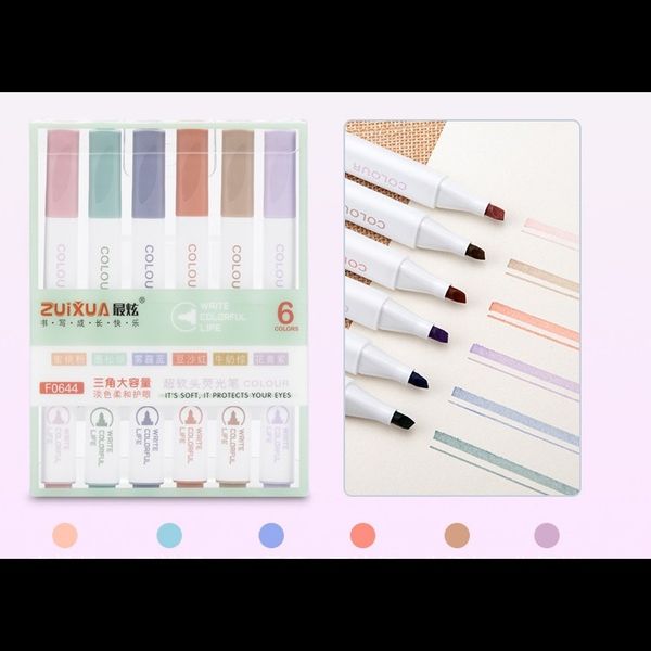 پک 6 عددی هایلایتر مثلثی پاستلی