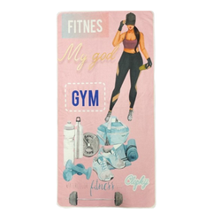 حوله باشگاهی کد 10401900 سایز بزرگ 75*150 طرح خترانه Gym