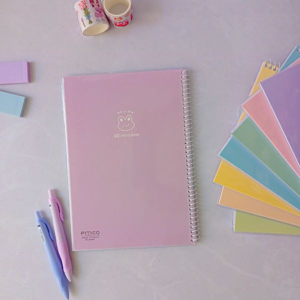 دفتر 60 برگ مجلد پاستلی