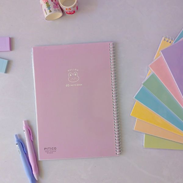 دفتر 80 برگ مجلد پاستلی