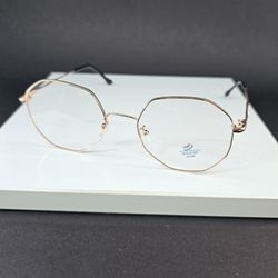 عینک طبی دخترانه شیشه بلوکات طلایی مدل 4024