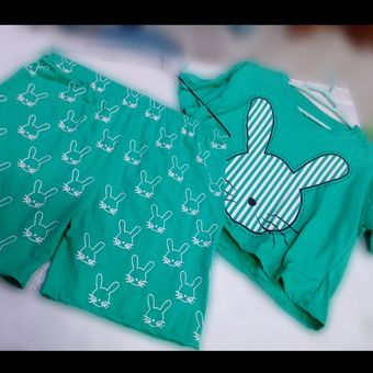 کراپ شلوارک طرح خرگوش