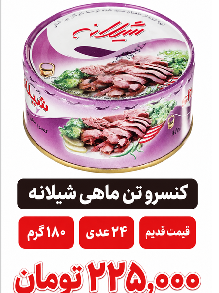 کنسرو ماهی تون در روغن آفتاب گردان شیلانه - 180 گرم 24 عددی