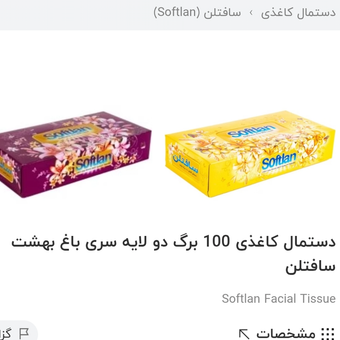 دستمال کاغذی 100 برگ دو لایه سافتلن