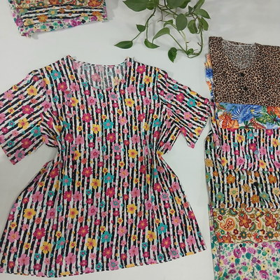 تاپ نخی تابستانی با رنگ های بهاری