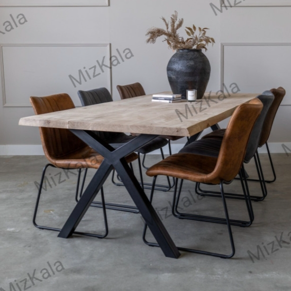 میز ناهارخوری آهن و چوب مدل Russian2