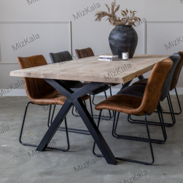 میز ناهارخوری آهن و چوب مدل Russian2