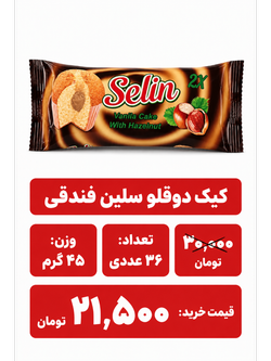 کیک دوقلو سلین 45 گرم 36 عددی