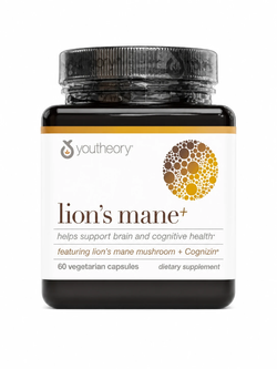 مکمل تقویت عملکرد مغز Youtheory Lion’s Mane+ (یوتئوری لاینز مین پلاس)60 عددی