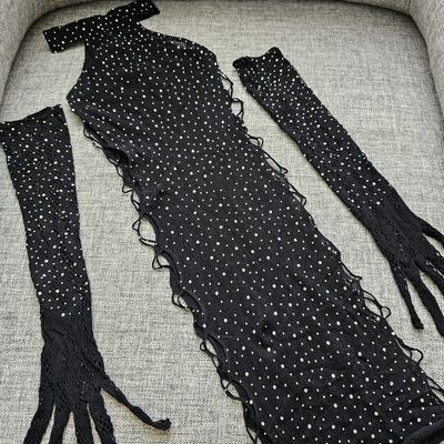 فیشنت تونیکی نگین دار و دستکش دار