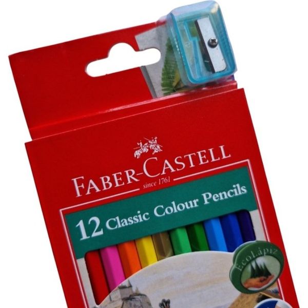 مداد رنگی 12 رنگ تراش دار برند فابر کاستل