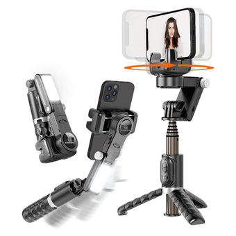 گیمبال هوشمند حرفه ای مدل Q18 ( لرزشگیر موبایل )  Gimbal Stabilizer Q18    (همراه ریموت و نور پر کننده  )
