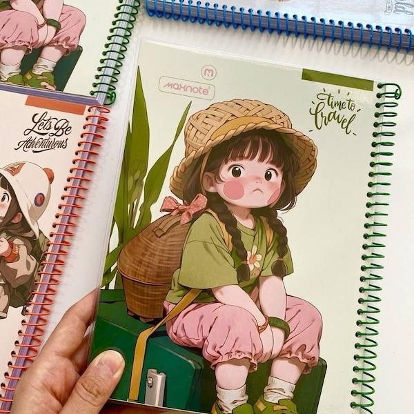 دفتر 80 برگ مجلد سیم رنگی کارتونی