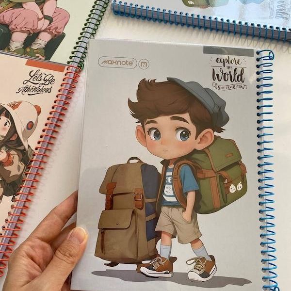 دفتر 80 برگ مجلد سیم رنگی کارتونی