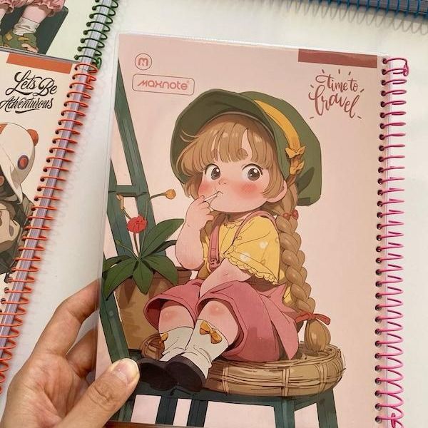 دفتر 80 برگ مجلد سیم رنگی کارتونی