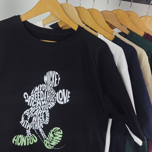 تیشرت زنانه، دخترانه نخ ویسکوز، پنبه، طرح میکی‌موز