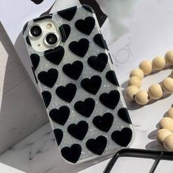 قاب قلب مشکی شاینی