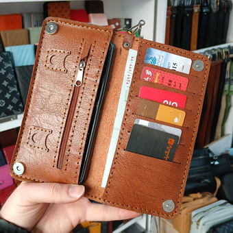 کیف پول دستدوز  با جاکلیدی