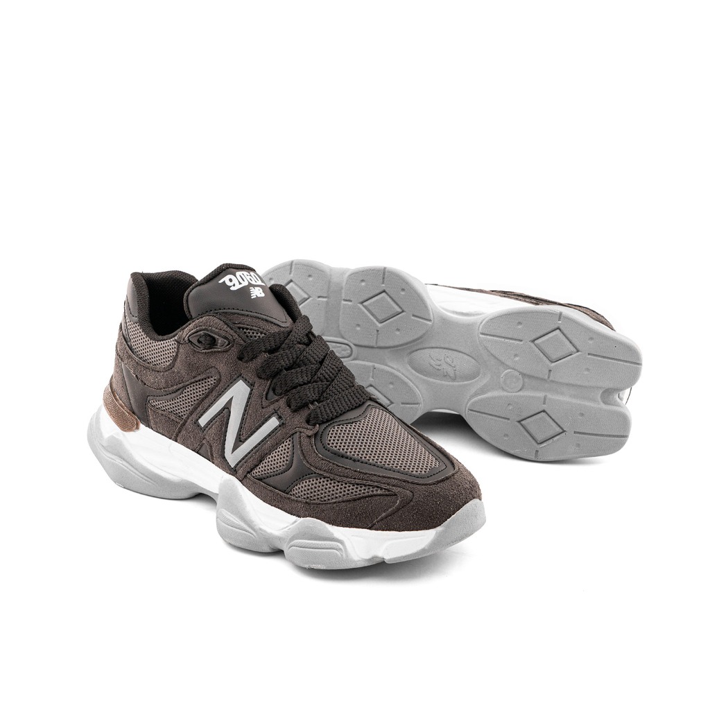 774کفش مردانه اسپرت چرم مصنوعی ذغالی New Balance