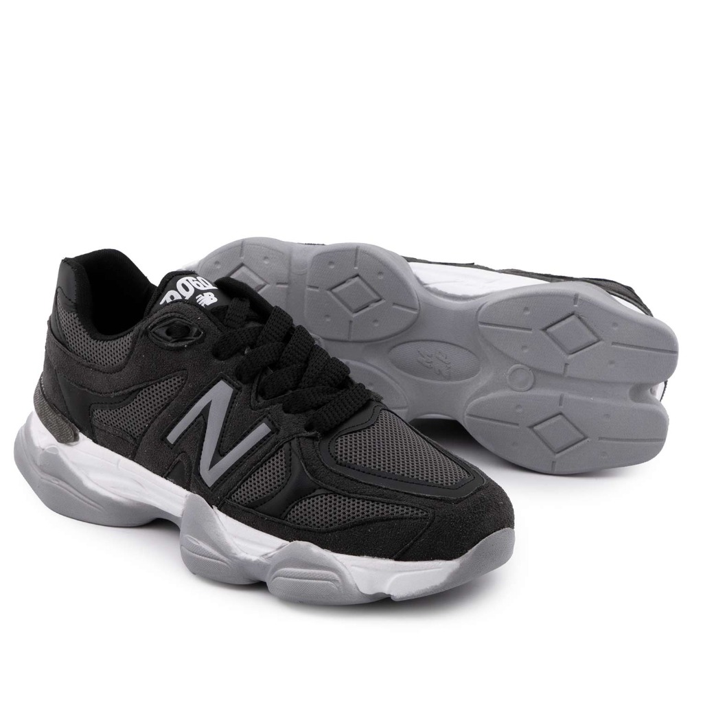 773کفش مردانه اسپرت چرم مصنوعی مشکی New Balance