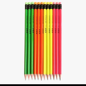 مداد مشکی مدل پاک کن دار طرح سه گوش فسفری بسته 12 عددی