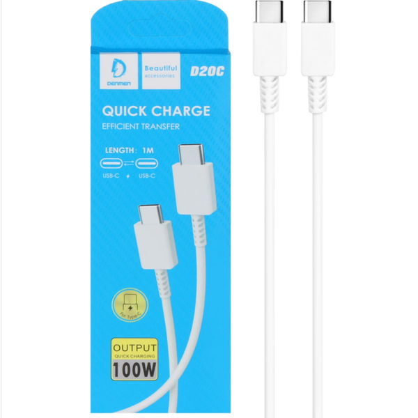 کابل شارژ فست Type-c to Type-C DENMEN مدل D20C -