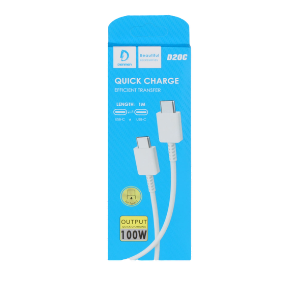کابل شارژ فست Type-c to Type-C DENMEN مدل D20C -