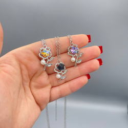 گردنبند گل نگینی