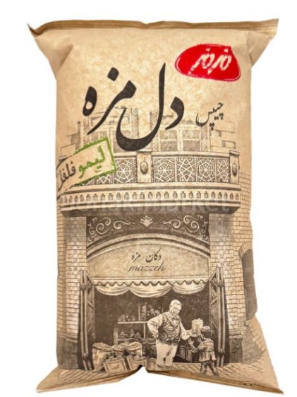 چیپس دل مزه لیمو فلفل مزمز 180 گرم کارتن 12 عددی