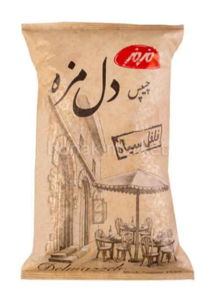 چیپس دل مزه فلفل سیاه مزمز 90 گرم کارتن 24 عددی