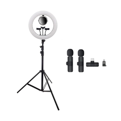 کیت تولید محتوا رینگ لایت   YQ-520 A pro max ، سه پایه نور  و میکروفون K9 dual