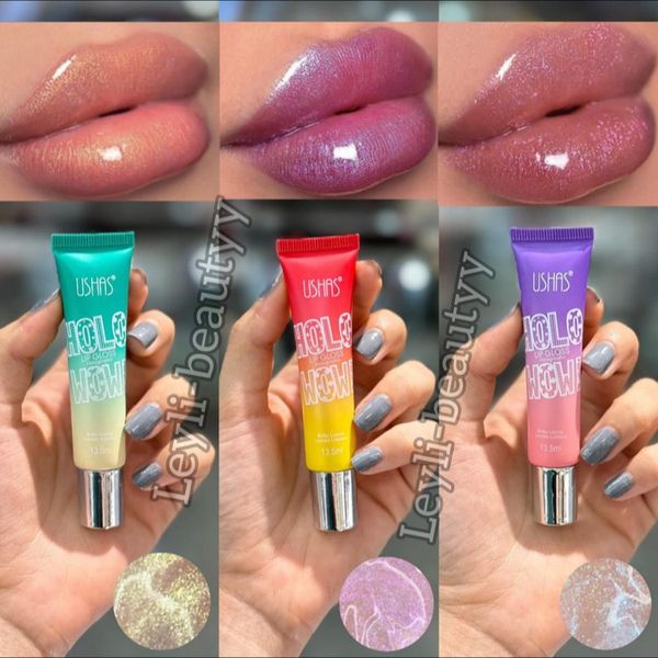 لیپ گلاس هلوگرامی با شاین ریز جذاب و آبرسان و مرطوب کننده لب اورجینال با کیفیت عالی در 3رنگ جذاب کاربردی