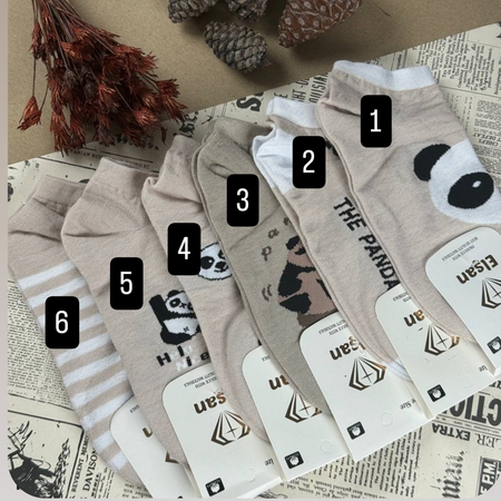 جوراب مچی ساده طرح پاندا بسته 5عددی