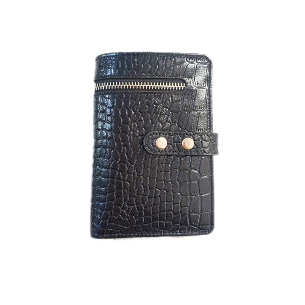 کیف پول زنانه چرم طبیعی مدل royal core black