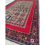 فرش دستباف چهارمتری سایز پردهای (تمام پشم یلمه طرح اسپرت دور خلوت خشتی)کد