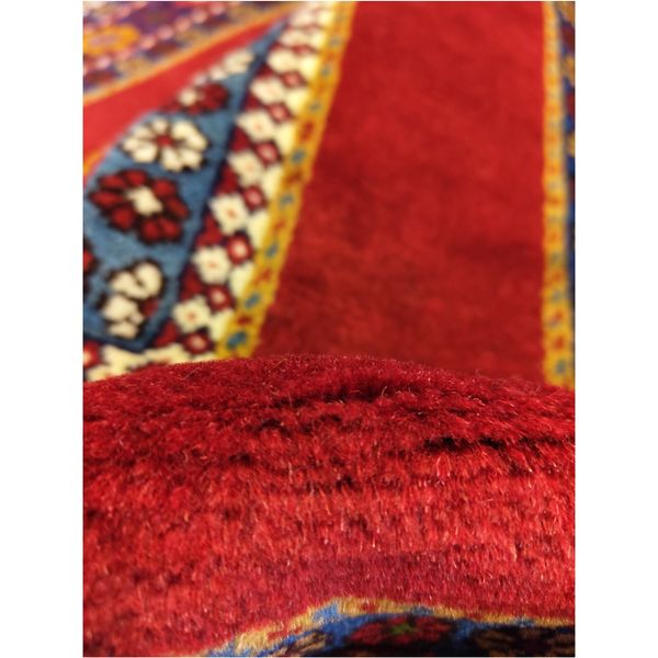 فرش دستباف چهارمتری سایز پردهای (تمام پشم یلمه طرح اسپرت دور خلوت خشتی)کد