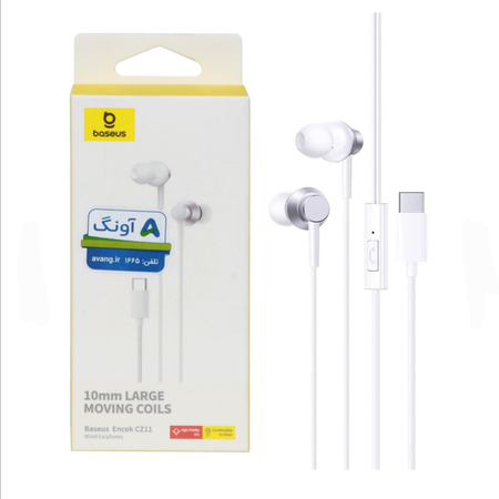 هندزفری با سیم باسئوس مدل CZ11 - مجهز به پورت Type-C و کیفیت صدای شفاف