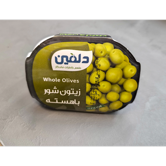 زیتون شور با هسته دلفین 120 گرم