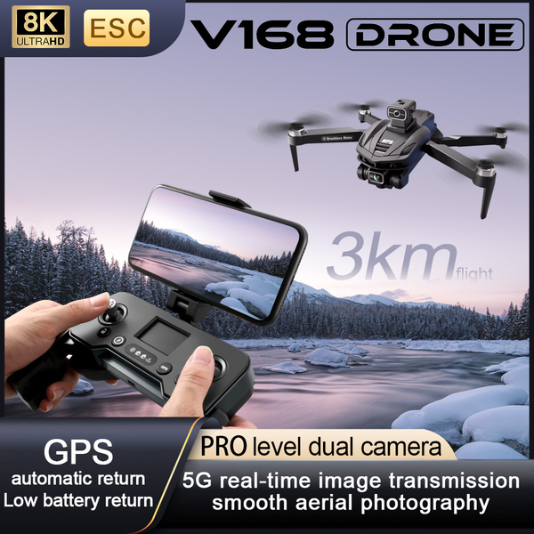 کوادکوپتر هلیشات هوشمند مدل V168 GPS سری جدید 2024