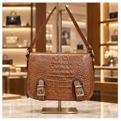 .  👜 کیف دوشی چرم طبیعی طرح کروکودیل (Classic Elegance)
