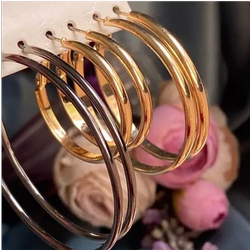 پک گوشواره حلقه ای طلایی³سایز