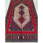 فرش دستباف چهارمتری سایز پرده ای  (تمام پشم یلمه طرح اسپرت دور خلوت حوضی)کد 6048