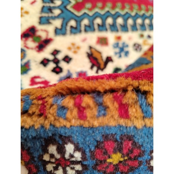 فرش دستباف چهارمتری سایز پرده ای  (تمام پشم یلمه طرح اسپرت دور خلوت حوضی)کد 6048