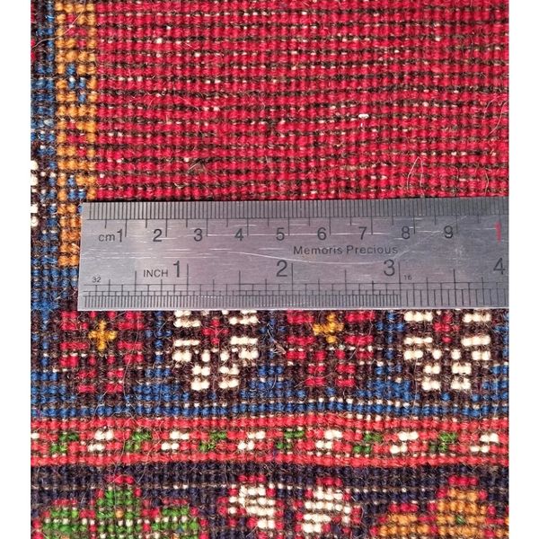 فرش دستباف چهارمتری سایز پرده ای  (تمام پشم یلمه طرح اسپرت دور خلوت حوضی)کد 6048